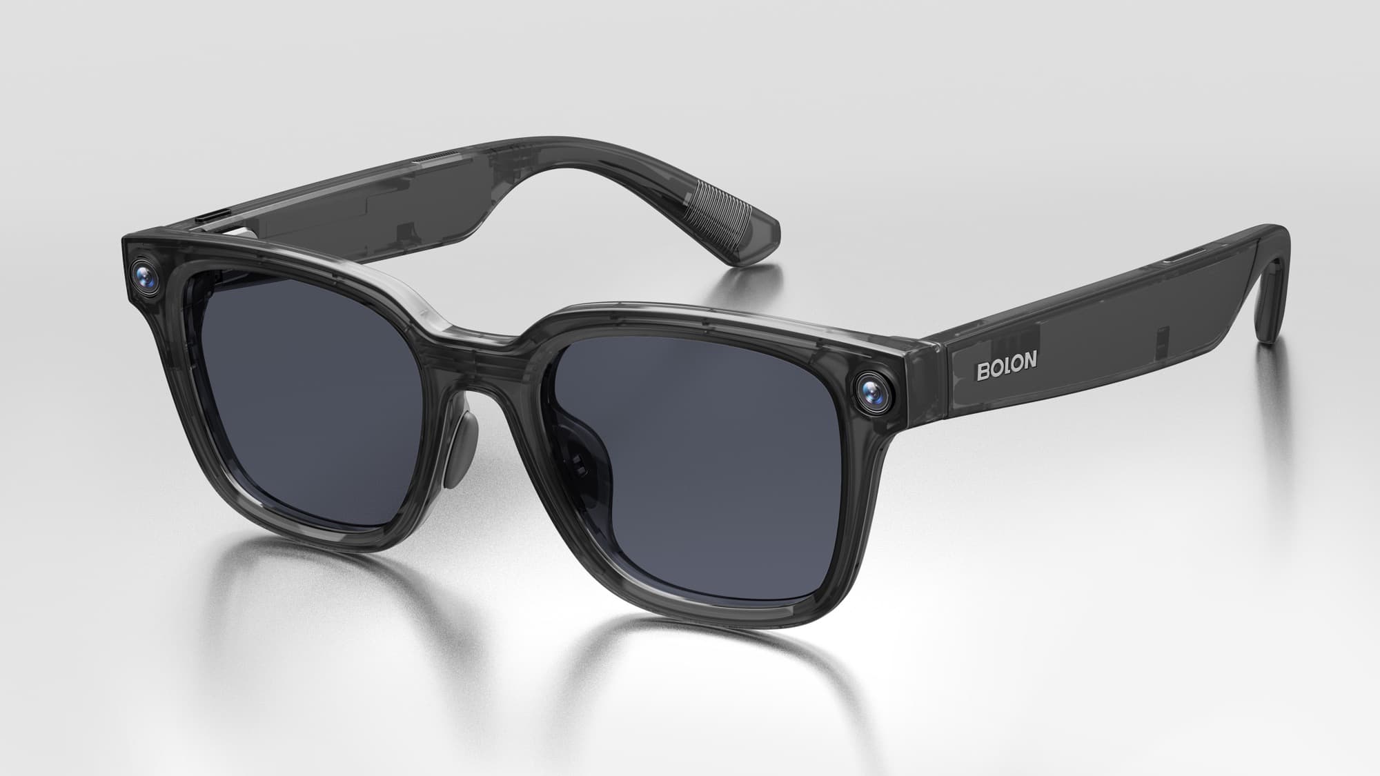 BOLON AI Glasses в полупрозрачном сером корпусе